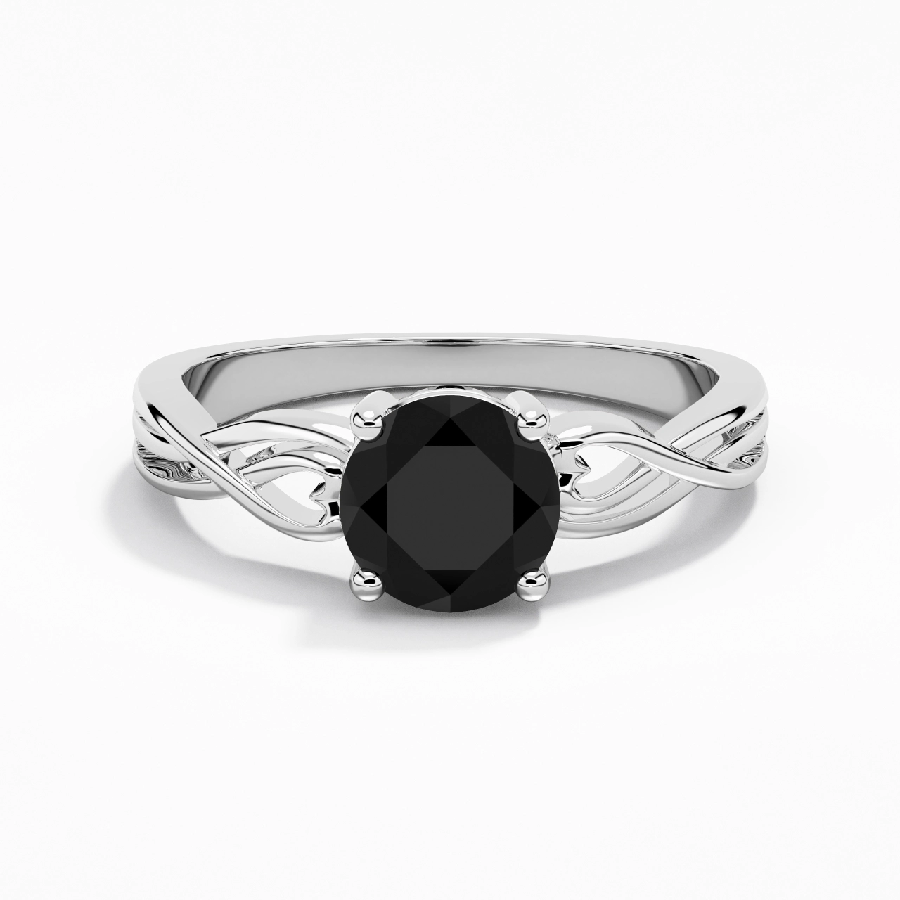 Moderne Cœur Rond Coupé Bague de fiançailles
