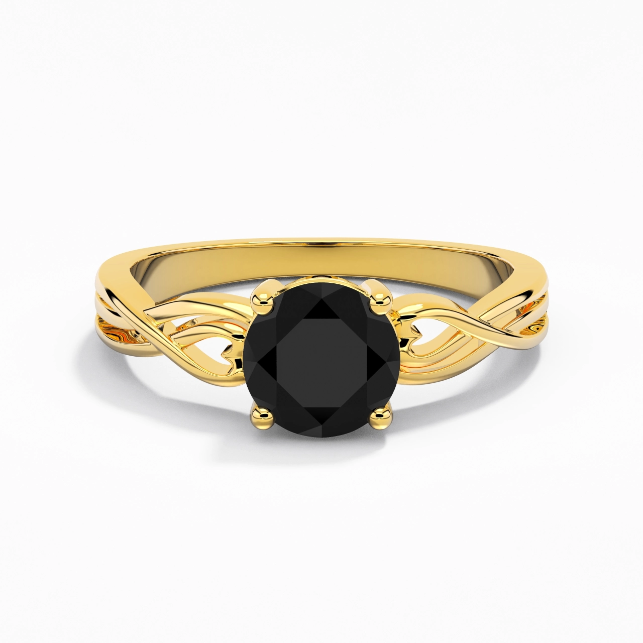 Moderne Cœur Rond Coupé Bague de fiançailles