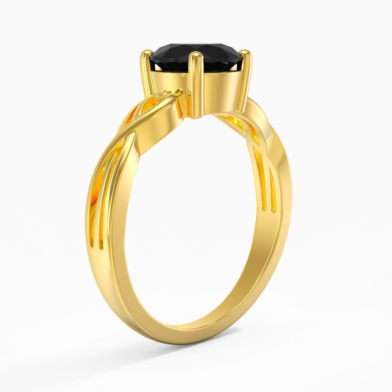 Moderne Cœur Rond Coupé Bague de fiançailles