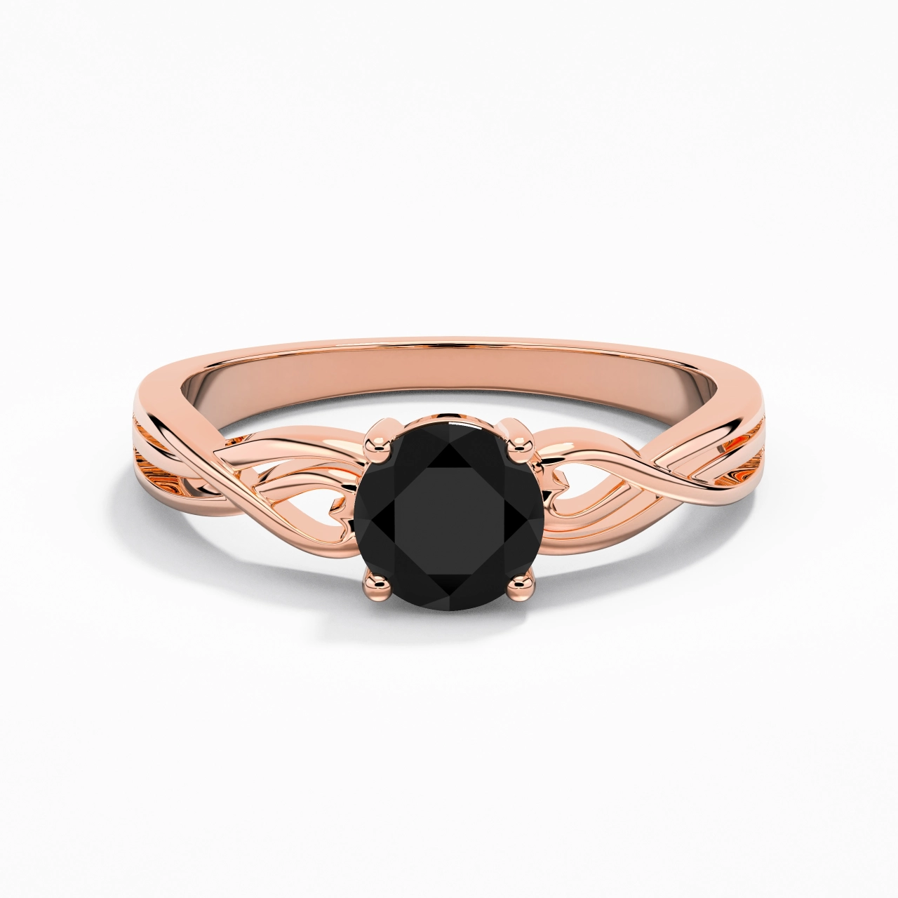 Moderne Cœur Rond Coupé Bague de fiançailles