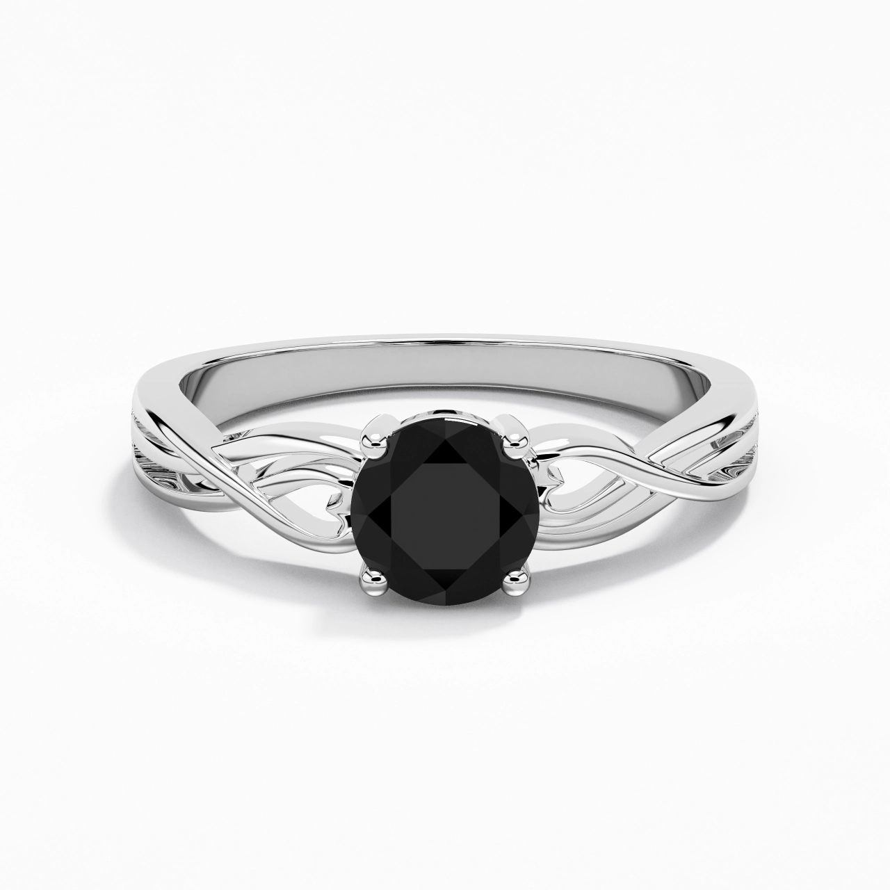 Moderne Cœur Rond Coupé Bague de fiançailles