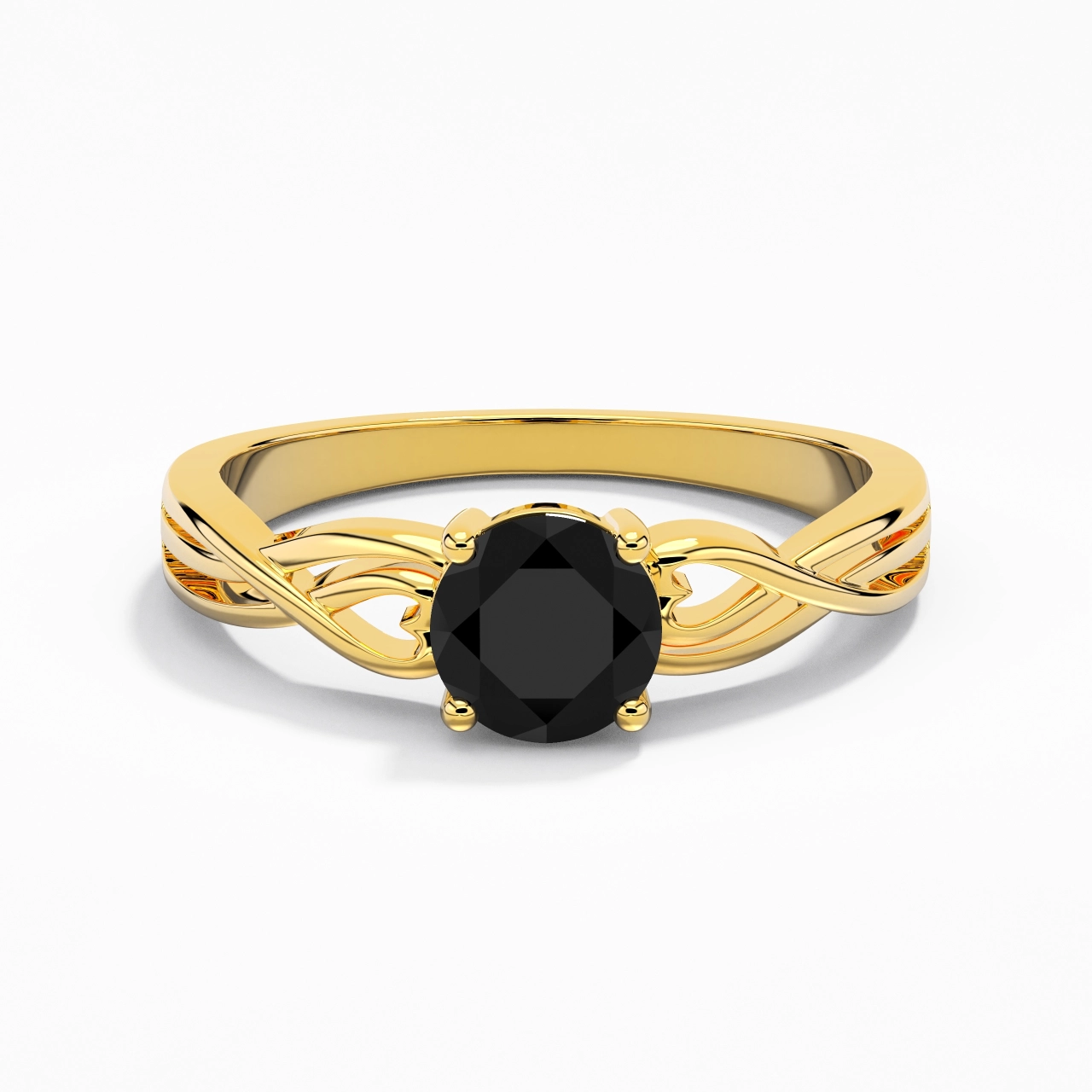 Moderne Cœur Rond Coupé Bague de fiançailles