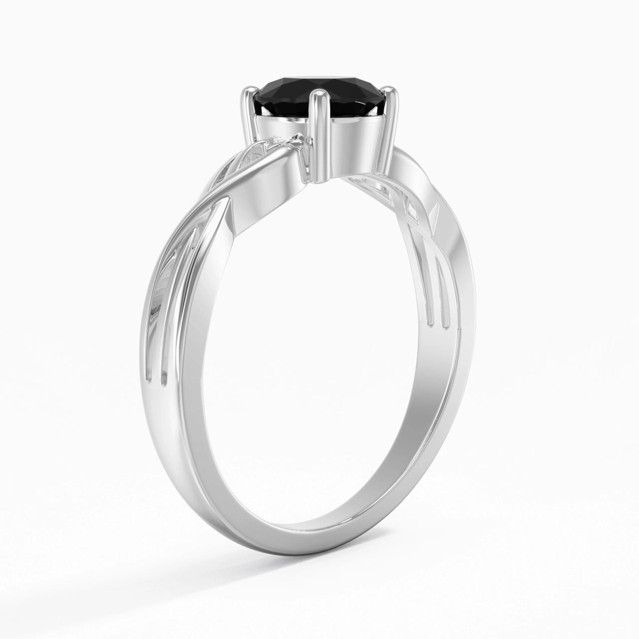 Moderne Cœur Rond Coupé Bague de fiançailles
