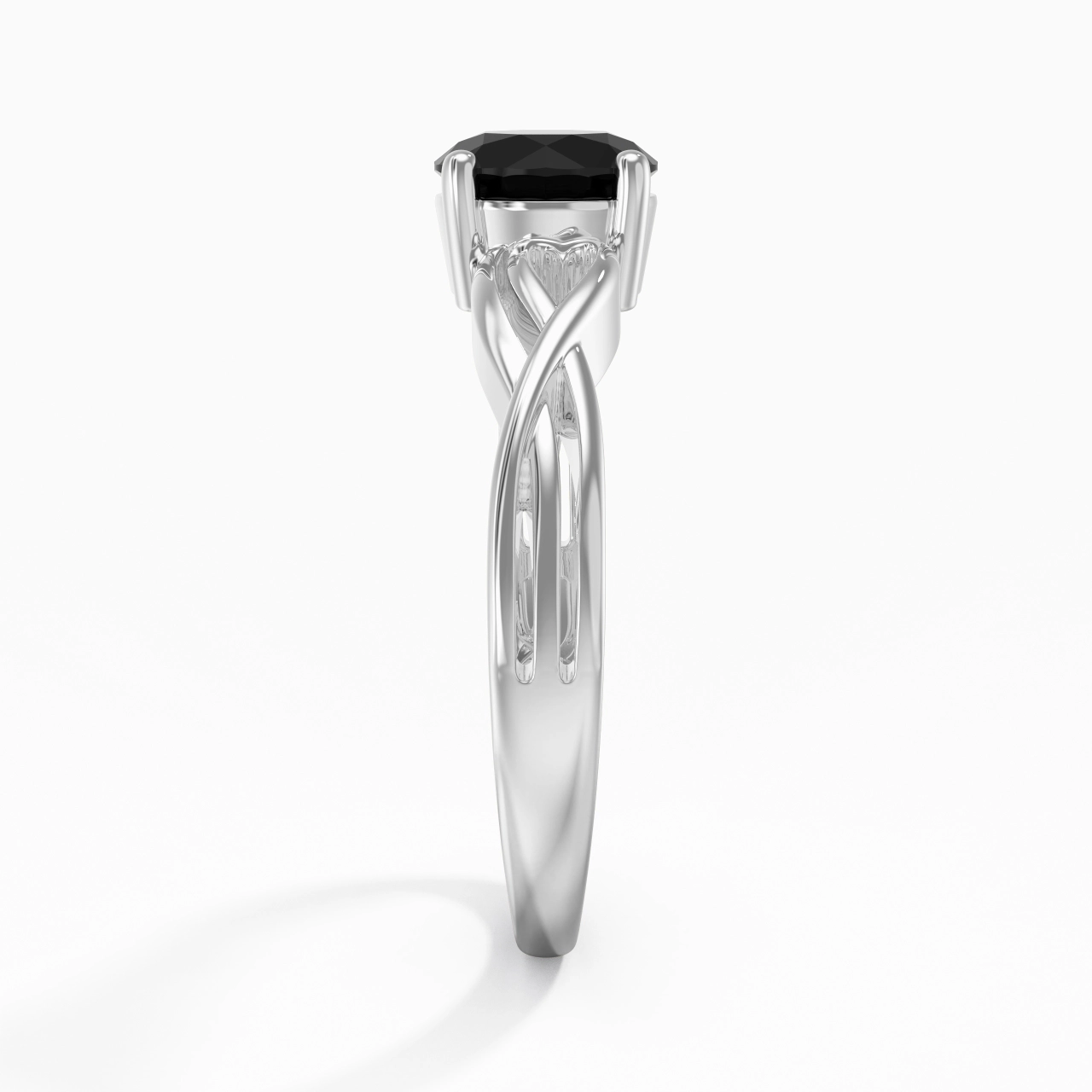 Modern Heart Round Cut Engagement Ring