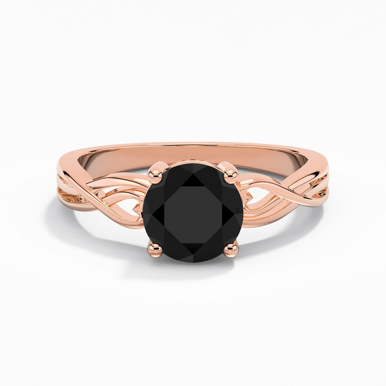 Moderne Cœur Rond Coupé Bague de fiançailles