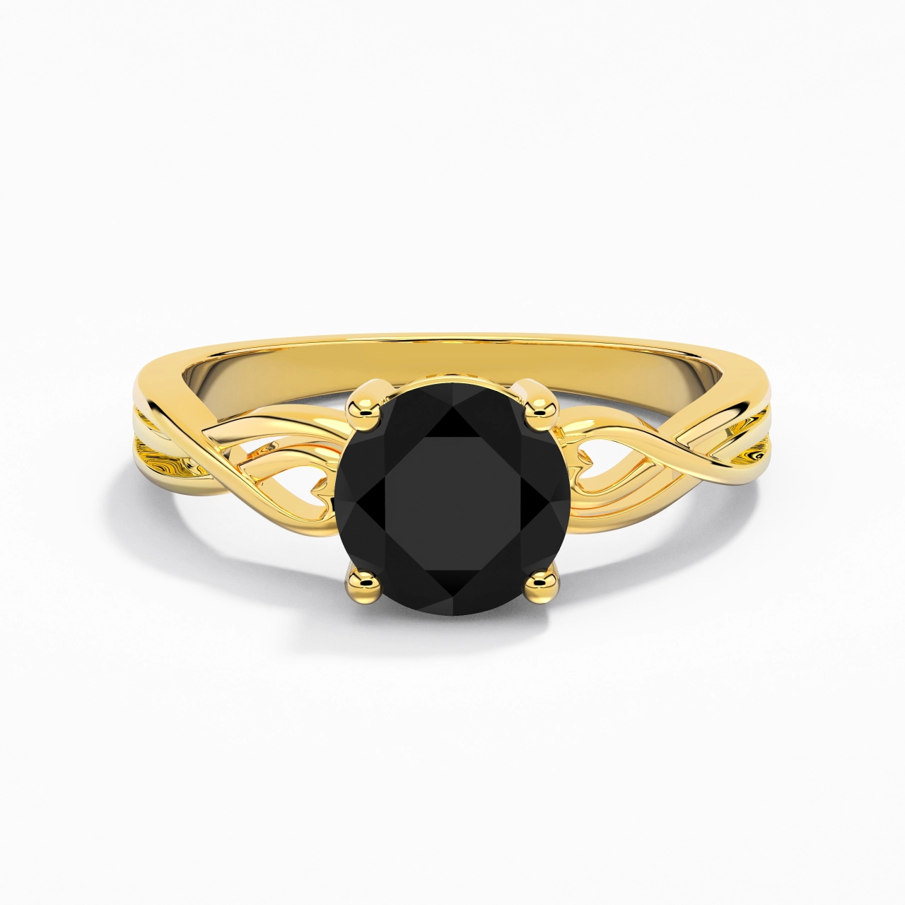 Moderne Cœur Rond Coupé Bague de fiançailles