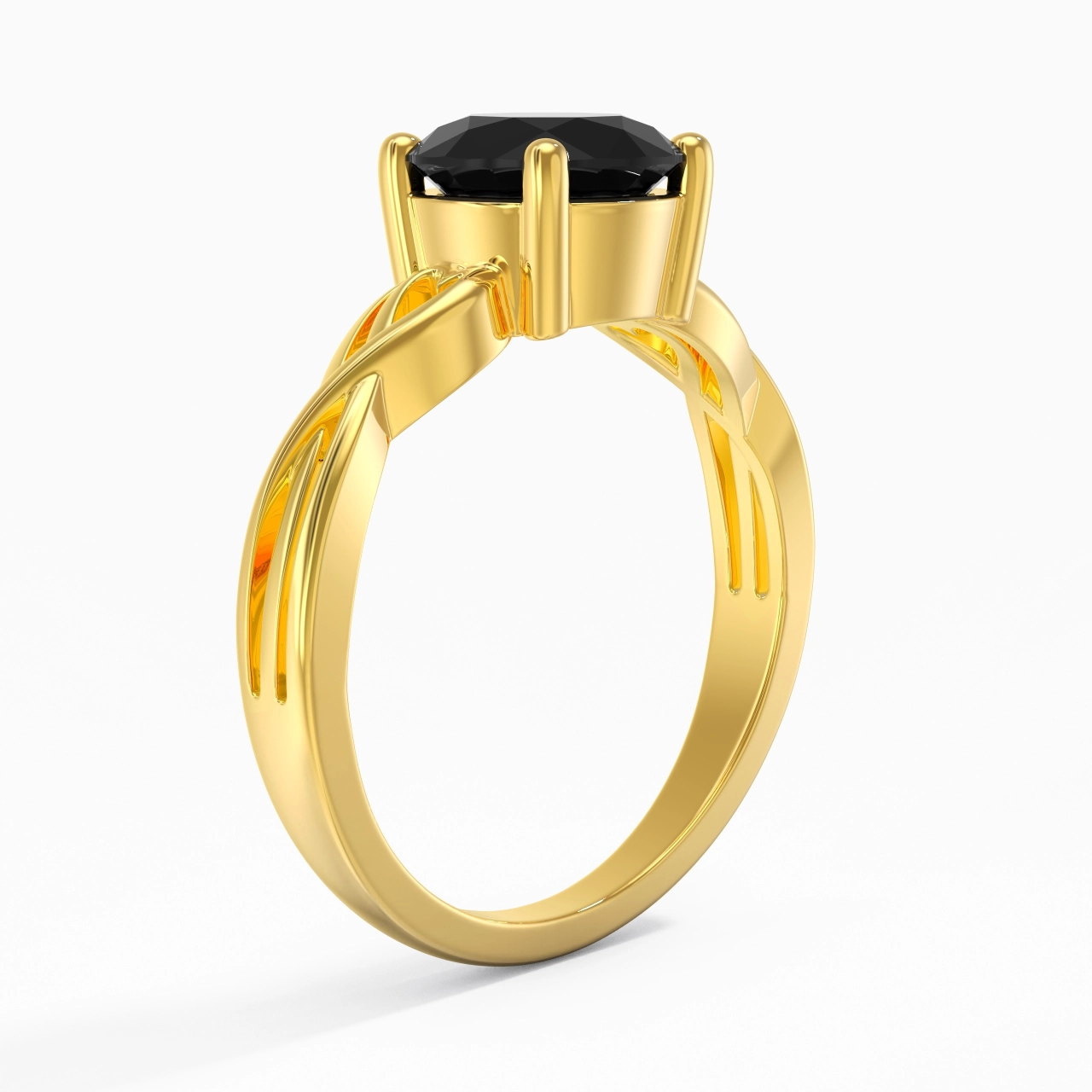 Moderne Cœur Rond Coupé Bague de fiançailles