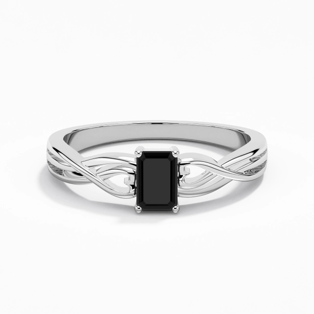 Moissanite Cubic Zirconia Modern Heart Solitaire Engagement Ring 925 Sterling Silver Woven 0.80ct Emerald Cut For Women