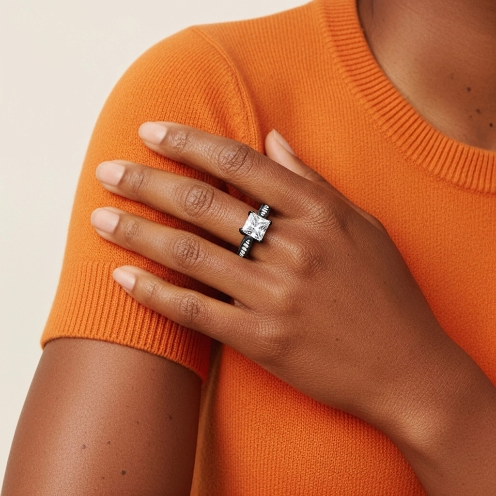 Argent sterling 925 Cathédrale Pavé Conique Inversée Bague de fiançailles