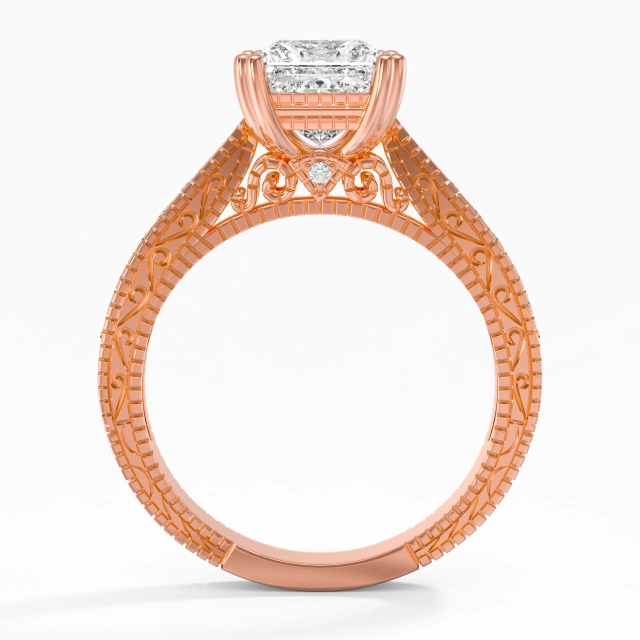 14K Rose Gold Moissanite Engagement Ring