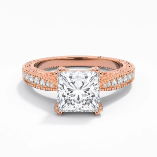 18K Rose Gold Moissanite Engagement Ring