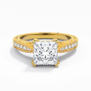 14K Gold Moissanite Engagement Ring