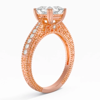 18K Rose Gold Moissanite Engagement Ring