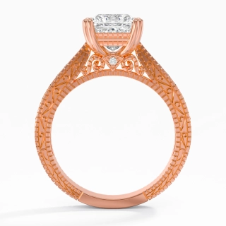 18K Rose Gold Moissanite Engagement Ring