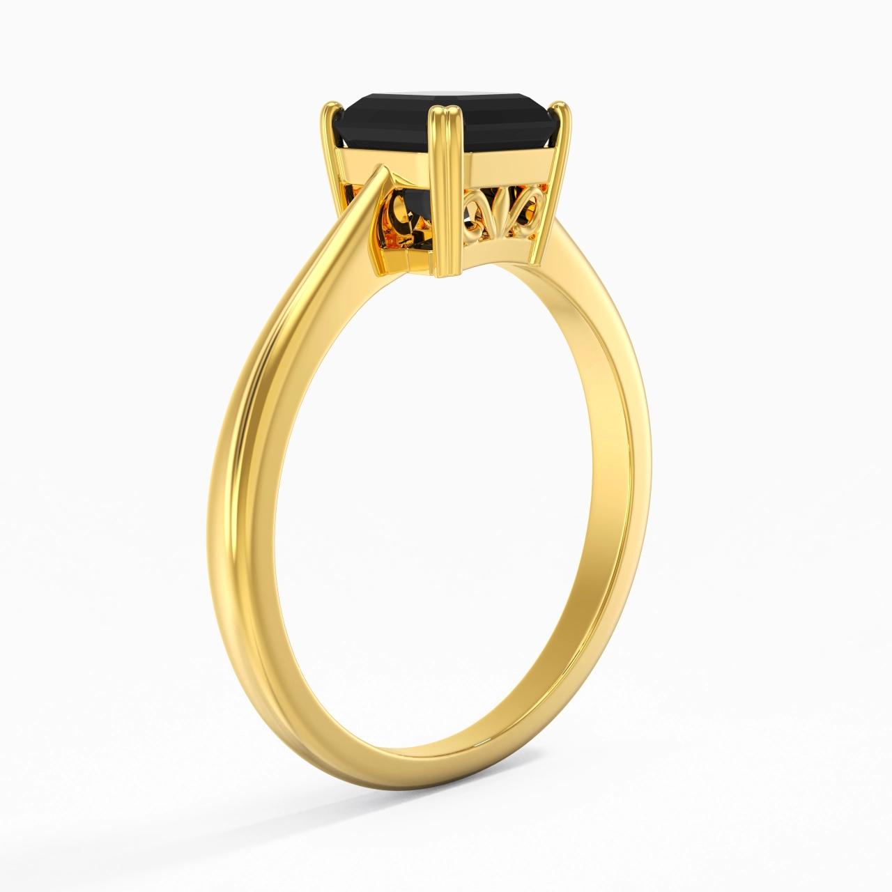 Découper Volutes Solitaire Bague de fiançailles 1.50ct Moissanite Zircon cubique