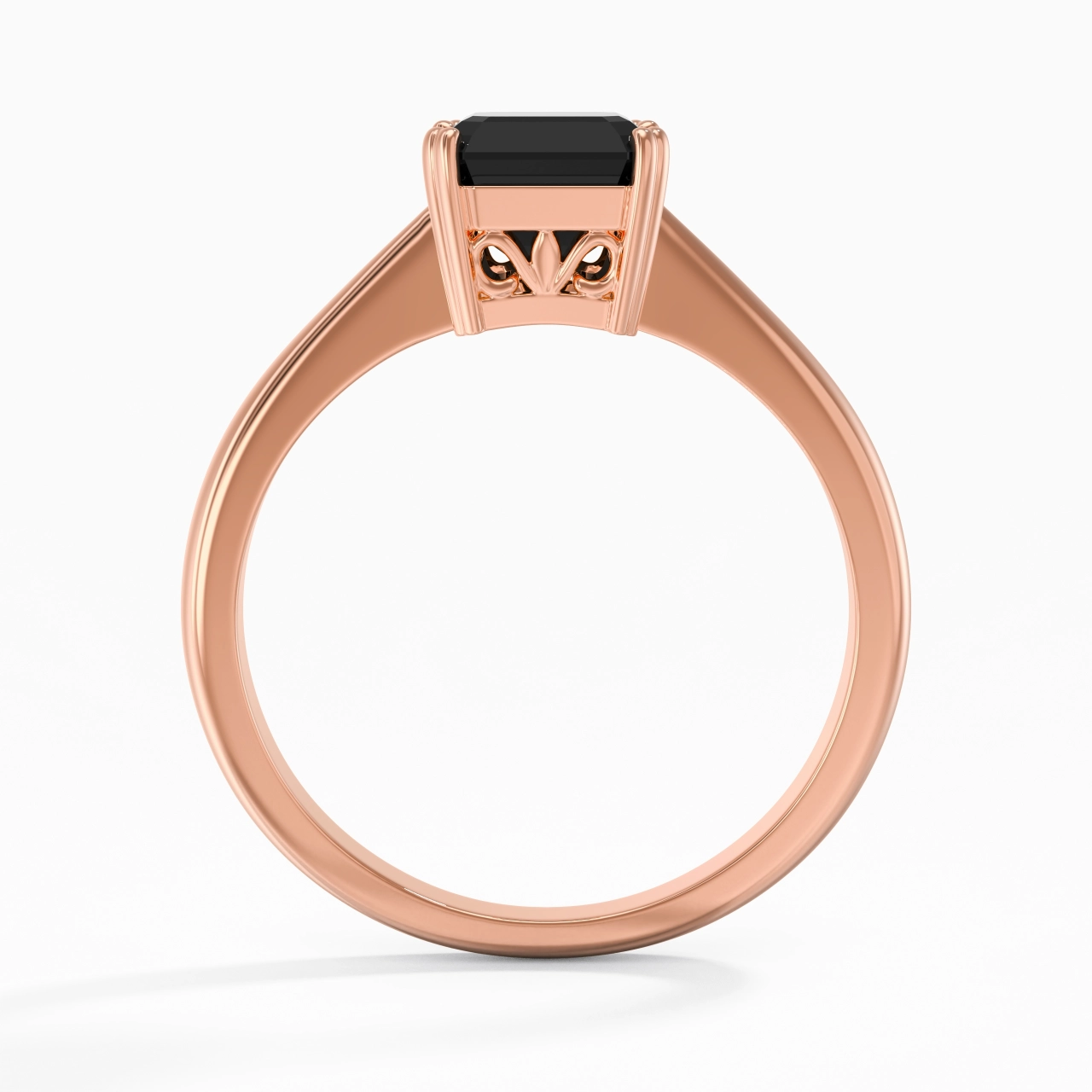 Cutout Scrollwork Solitaire Engagement Ring 1.50ct Moissanite Cubic Zirconia