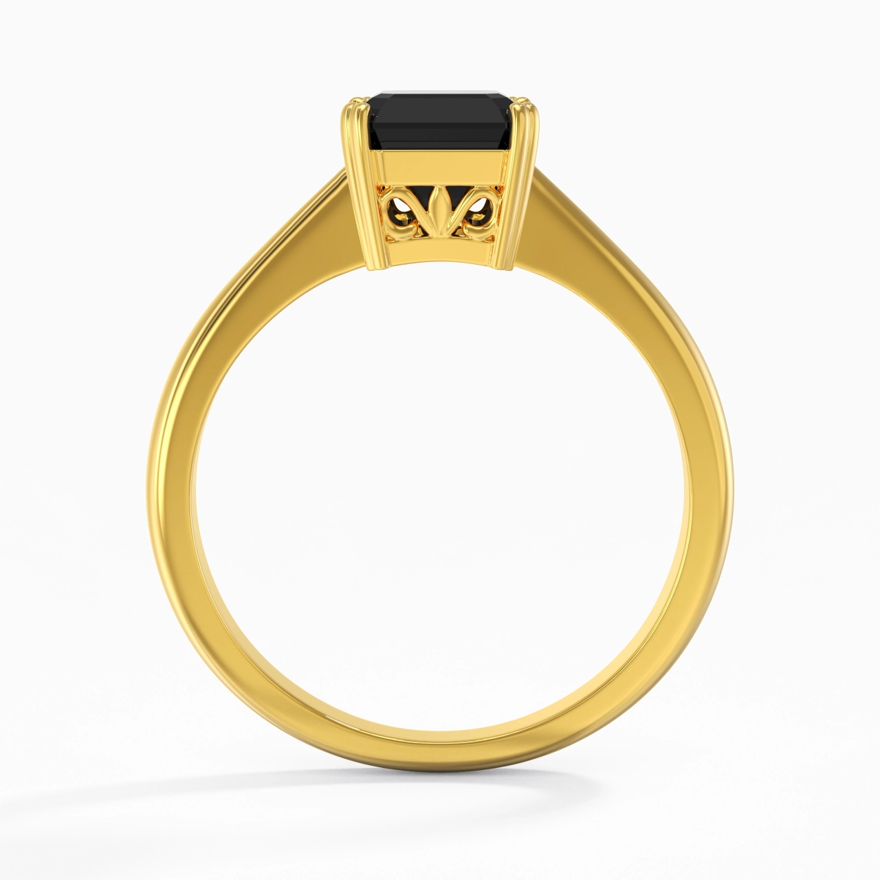 Cutout Scrollwork Solitaire Engagement Ring 1.50ct Moissanite Cubic Zirconia