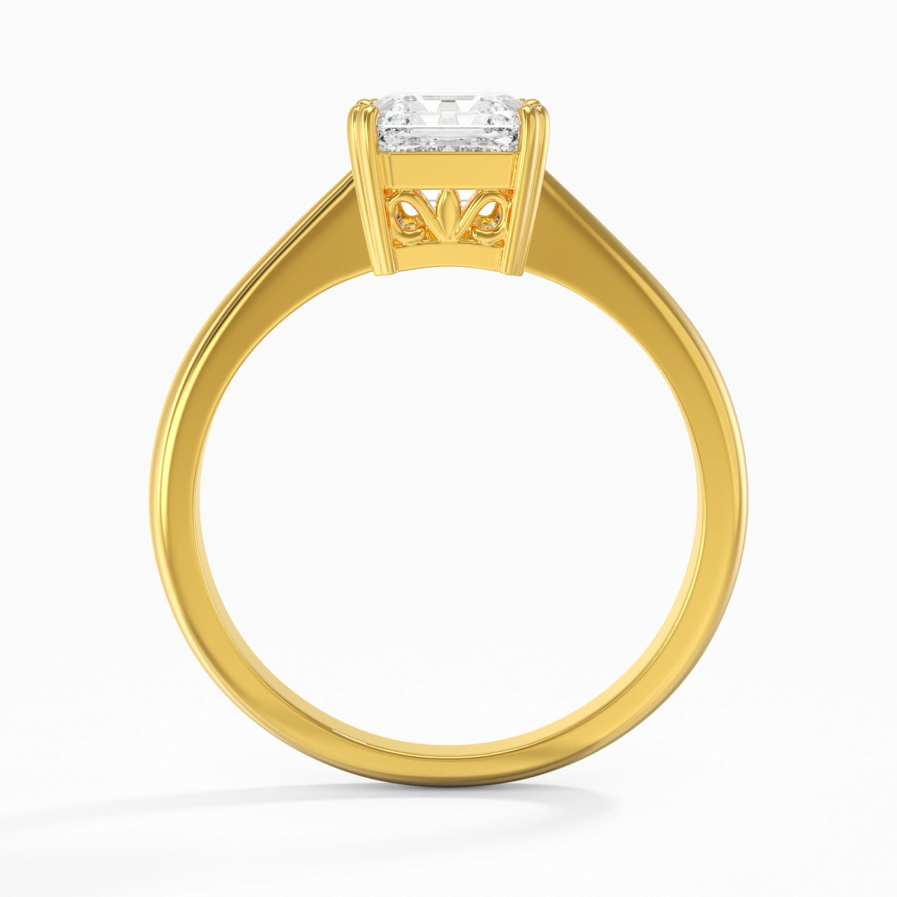 Cutout Scrollwork Solitaire Engagement Ring 1.50ct Moissanite