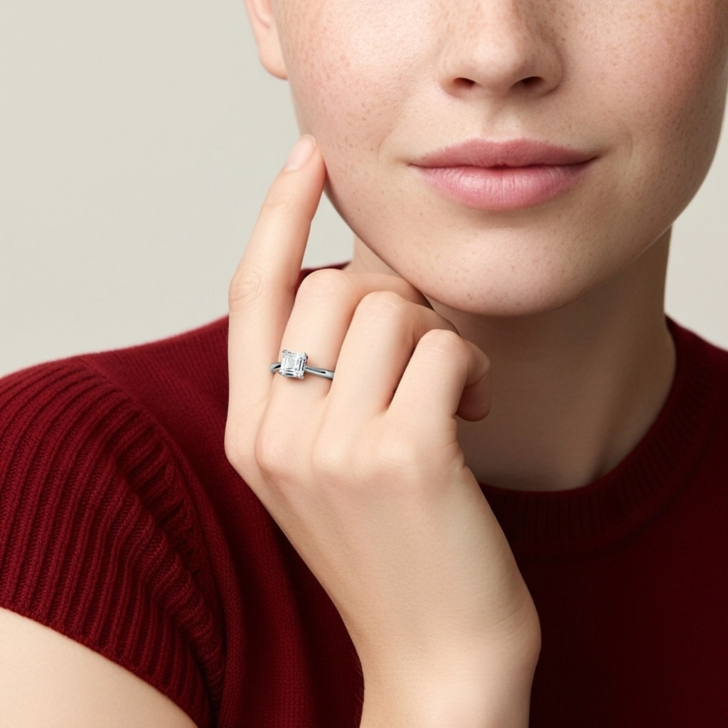 Cutout Scrollwork Solitaire Engagement Ring 2.00ct Moissanite