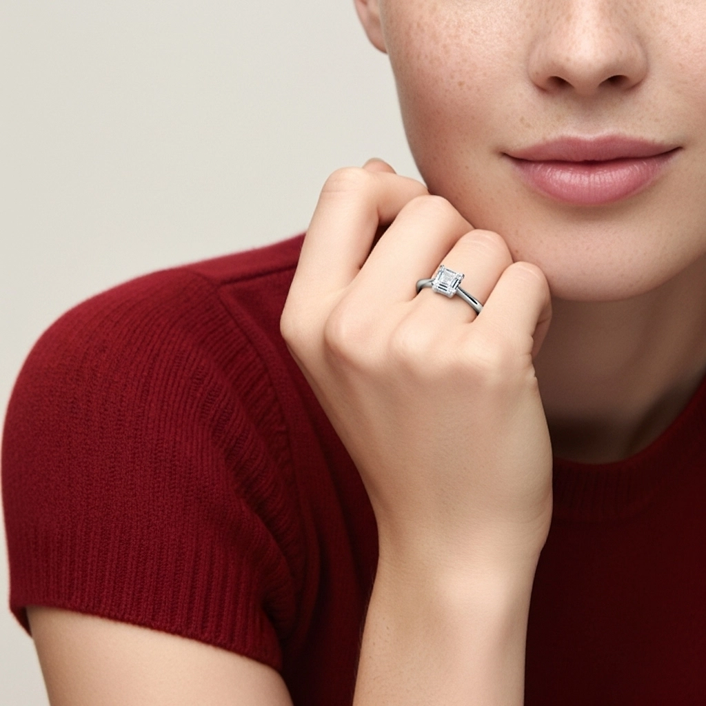 Cutout Scrollwork Solitaire Engagement Ring 2.00ct Moissanite