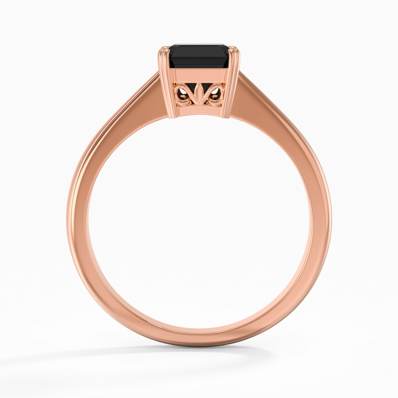 Cutout Scrollwork Solitaire Engagement Ring 1.00ct Moissanite Cubic Zirconia