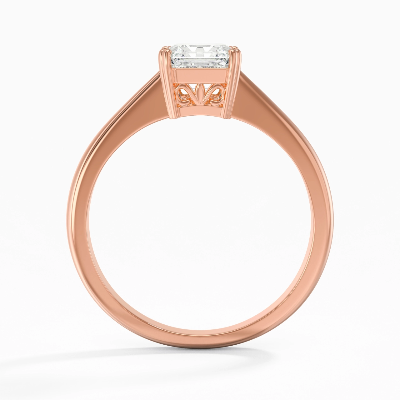 Cutout Scrollwork Solitaire Engagement Ring 1.00ct Moissanite