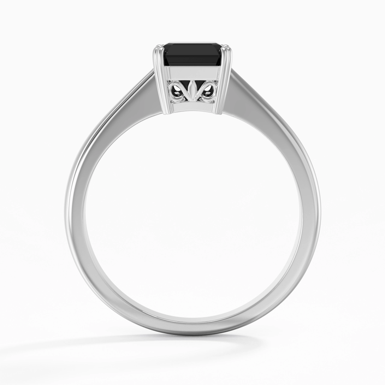 Cutout Scrollwork Solitaire Engagement Ring 1.00ct Moissanite Cubic Zirconia