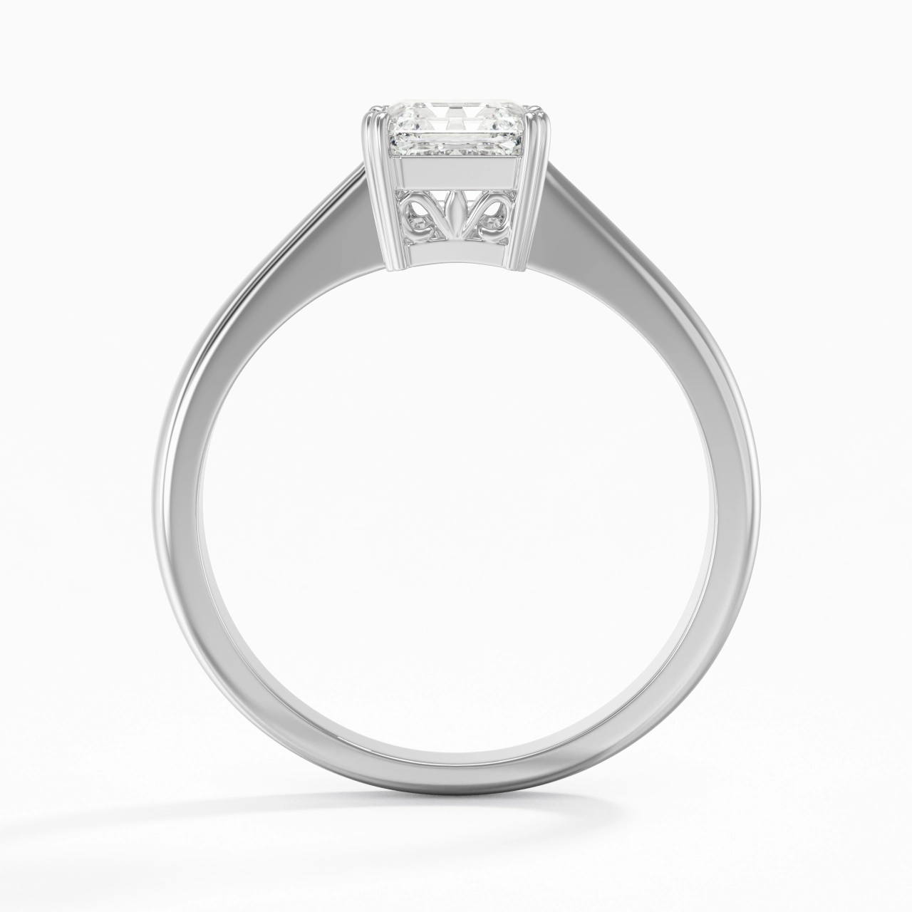 Cutout Scrollwork Solitaire Engagement Ring 1.00ct Moissanite