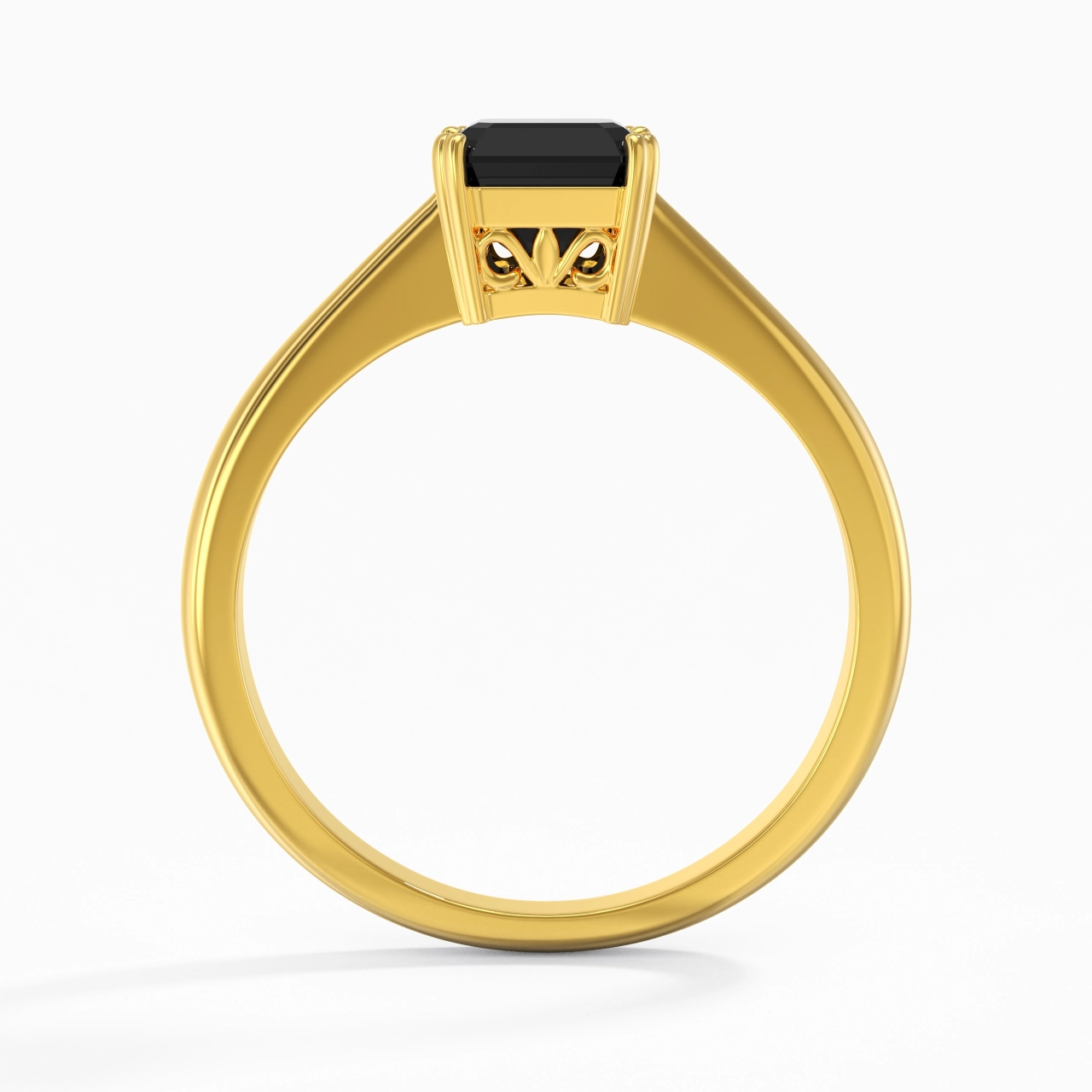 Cutout Scrollwork Solitaire Engagement Ring 1.00ct Moissanite Cubic Zirconia