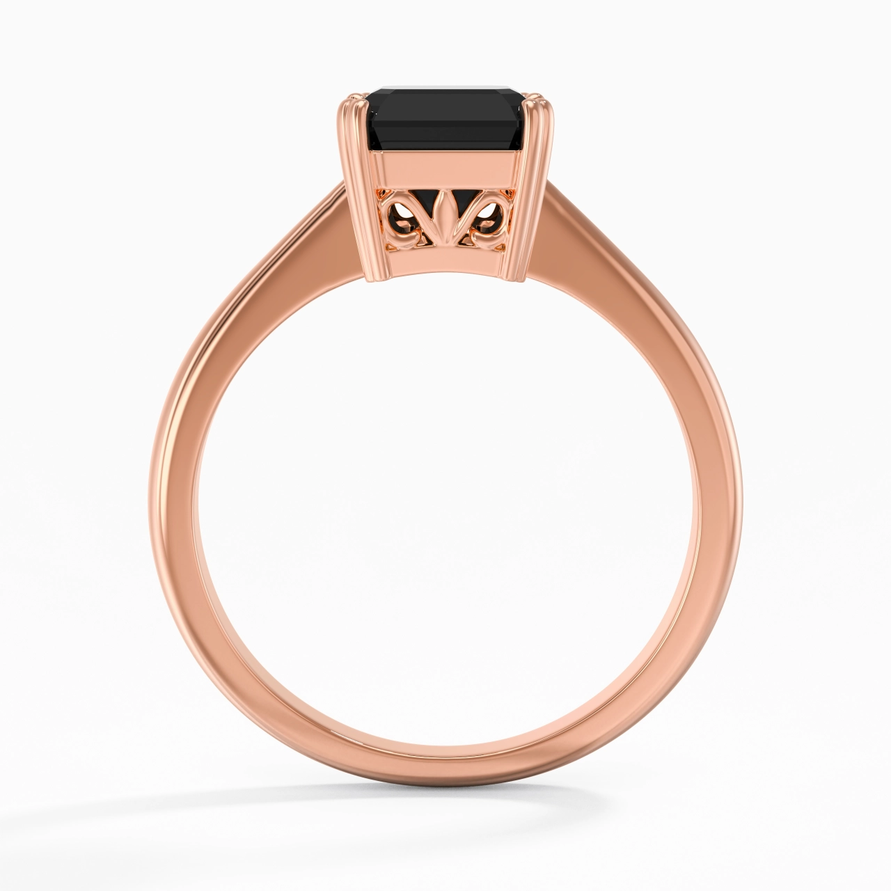 Cutout Scrollwork Solitaire Engagement Ring 2.00ct Moissanite Cubic Zirconia