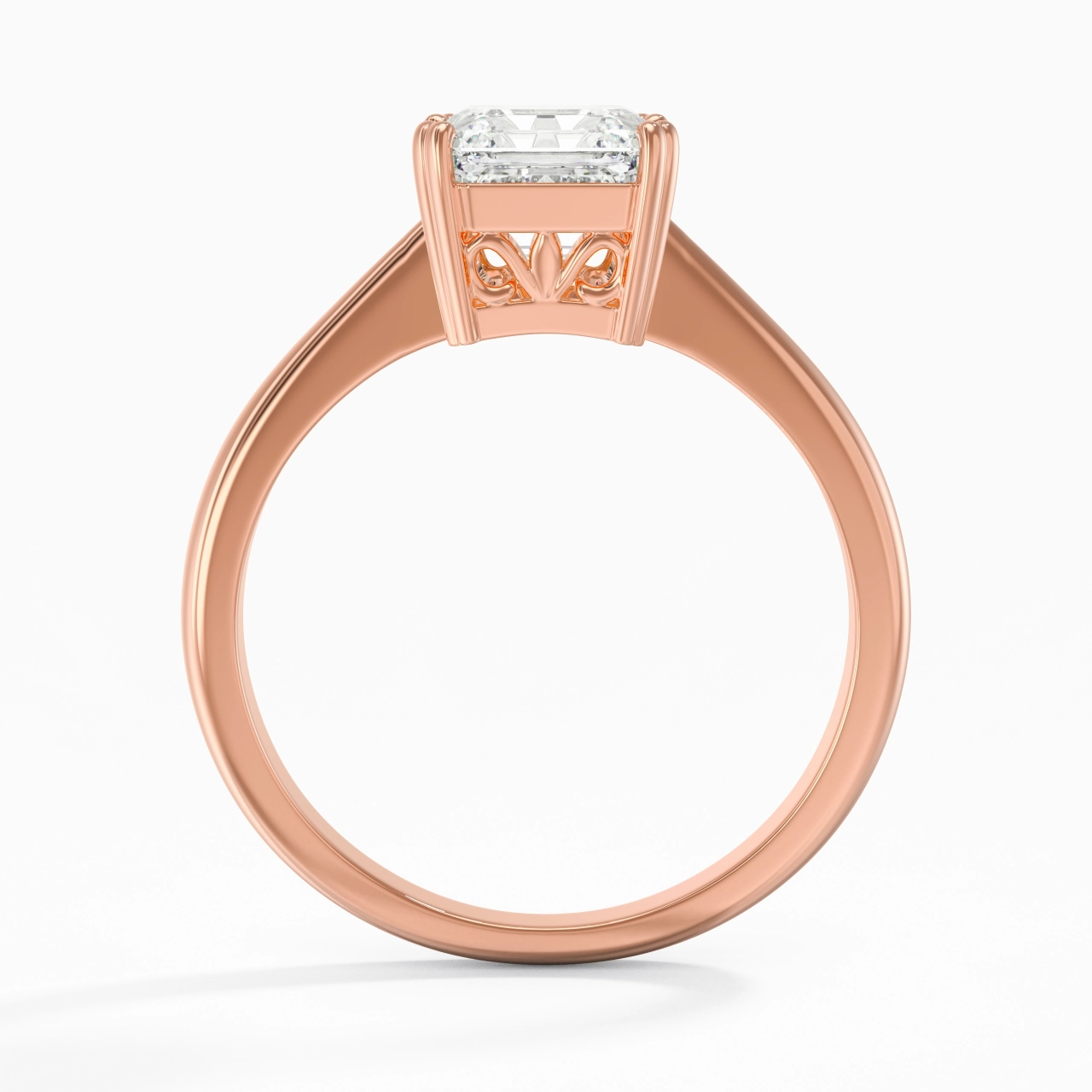 Découper Volutes Solitaire Bague de fiançailles 2.00ct Moissanite