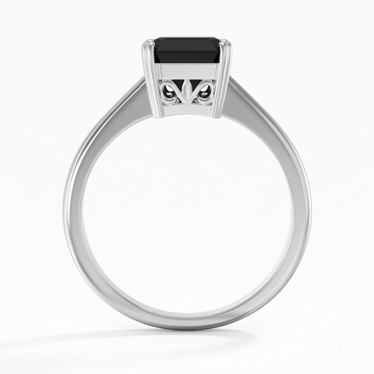 Cutout Scrollwork Solitaire Engagement Ring 2.00ct Moissanite Cubic Zirconia