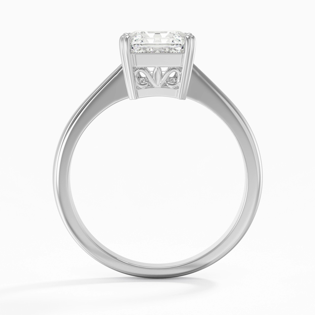 Cutout Scrollwork Solitaire Engagement Ring 2.00ct Moissanite