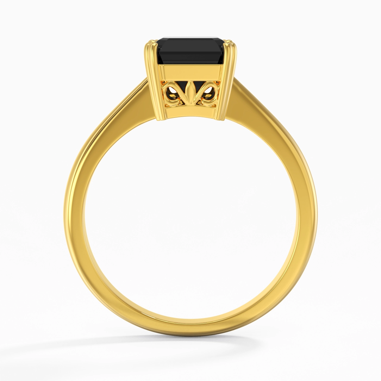 Cutout Scrollwork Solitaire Engagement Ring 2.00ct Moissanite Cubic Zirconia