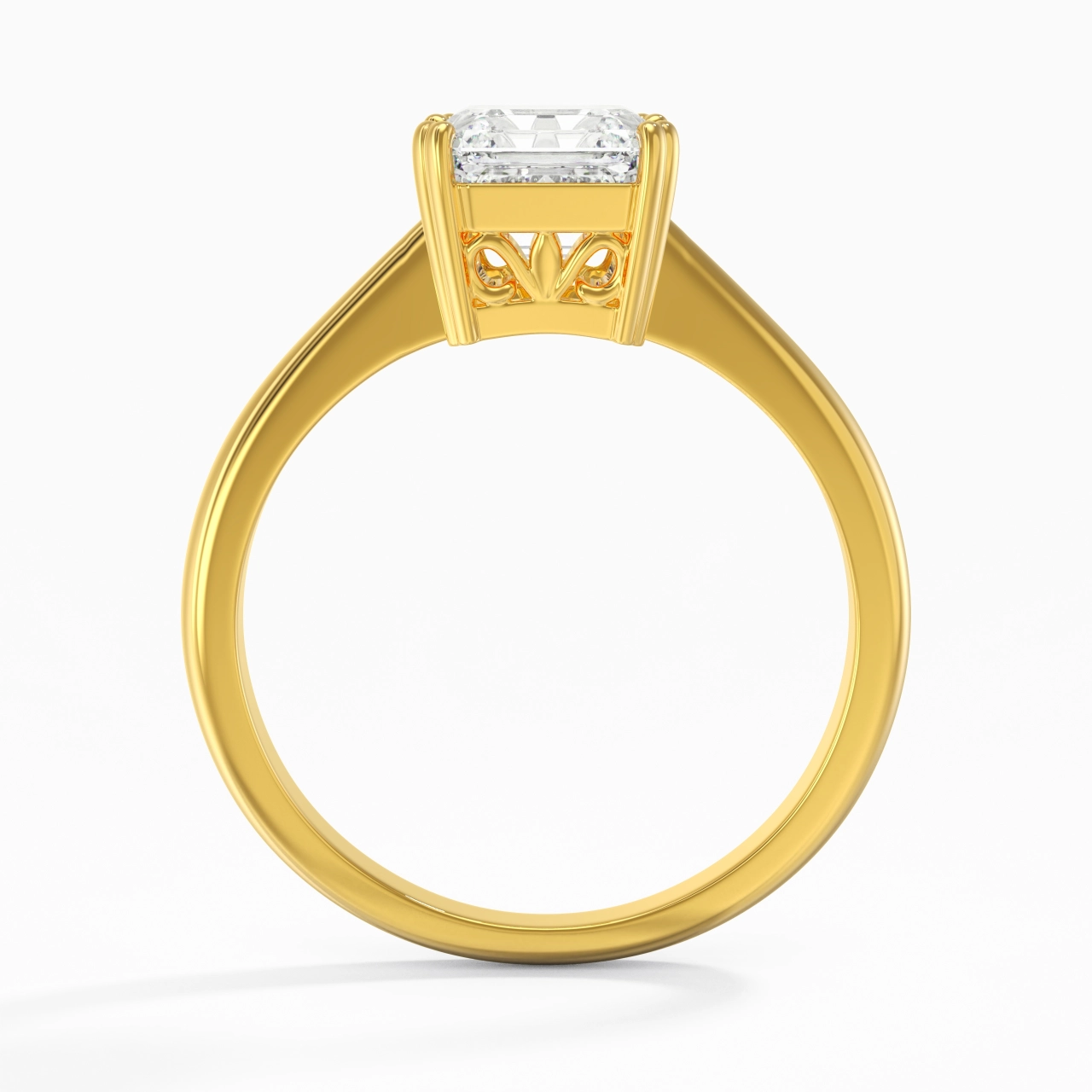 Cutout Scrollwork Solitaire Engagement Ring 2.00ct Moissanite