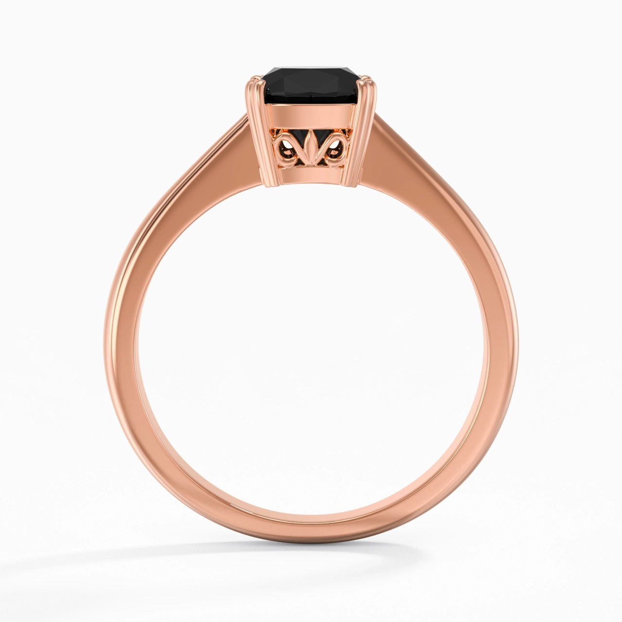 Cutout Scrollwork Solitaire Engagement Ring 1.50ct Moissanite Cubic Zirconia