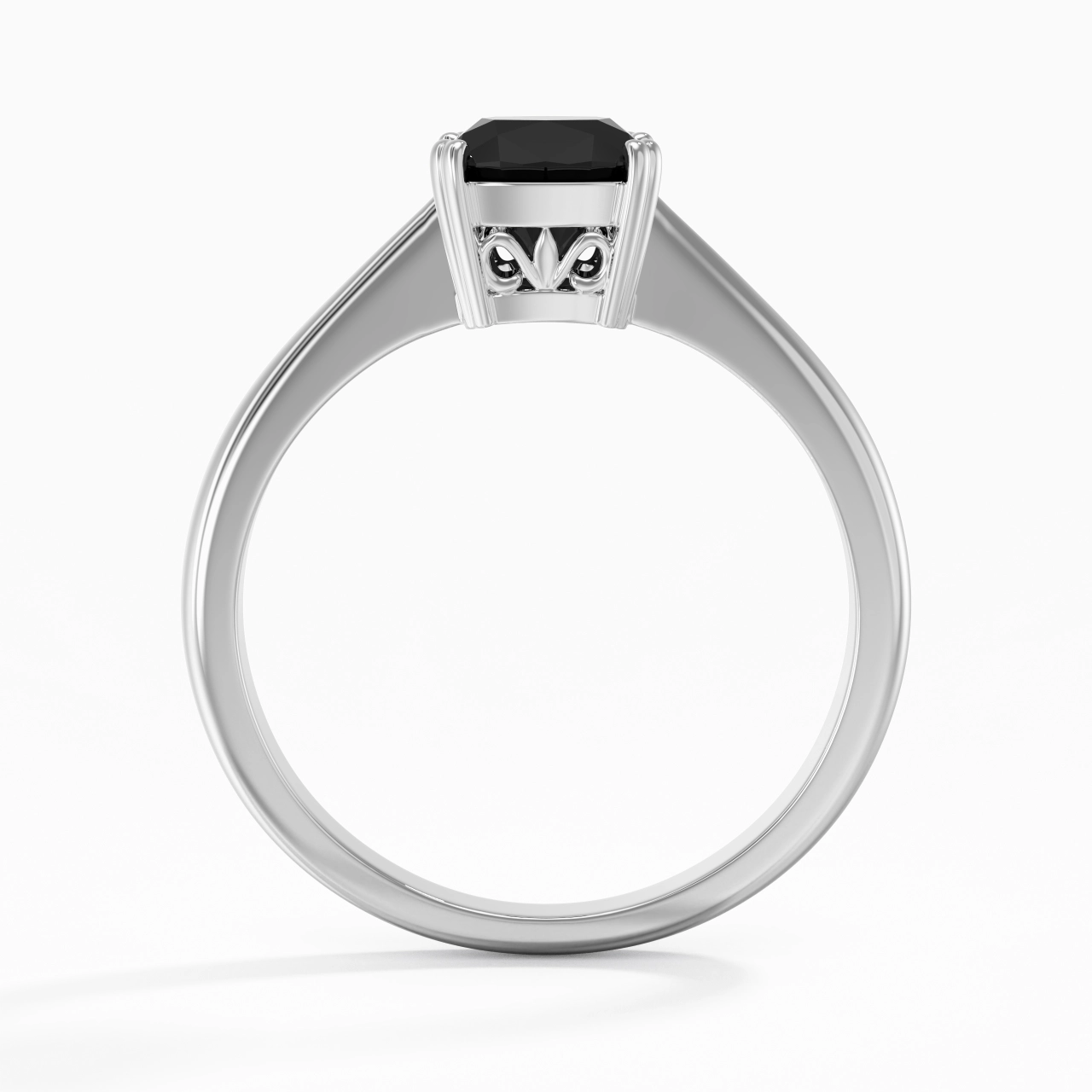 Cutout Scrollwork Solitaire Engagement Ring 1.50ct Moissanite Cubic Zirconia