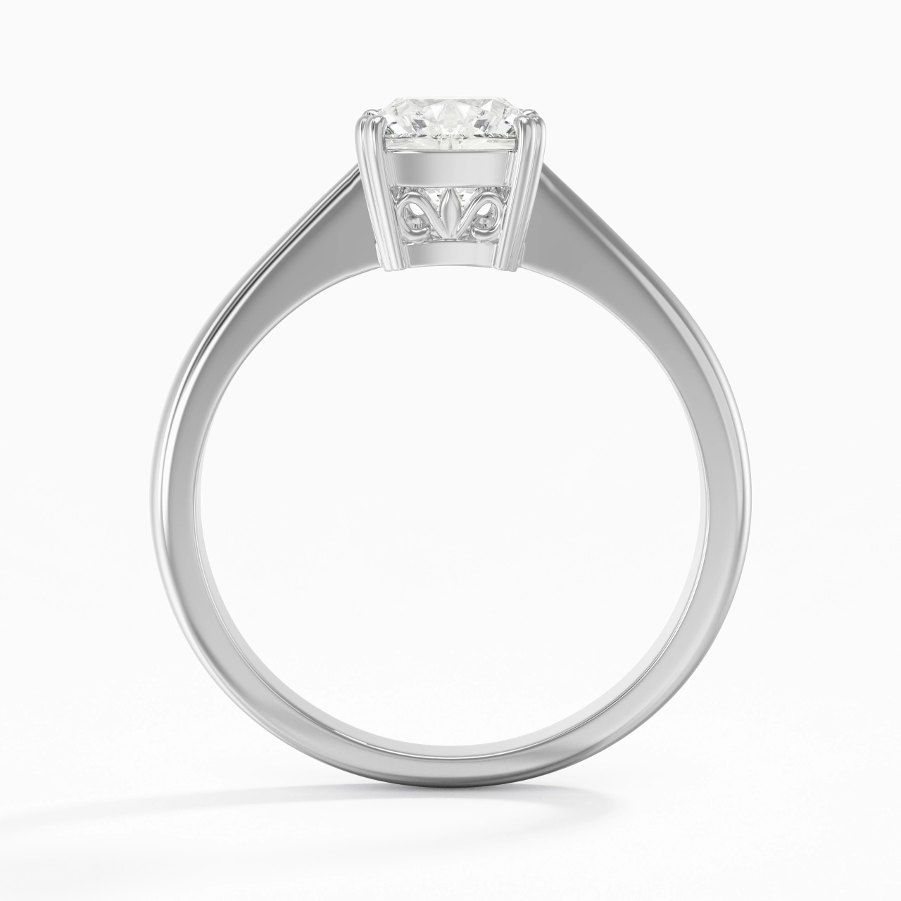 Cutout Scrollwork Solitaire Engagement Ring 1.50ct Moissanite