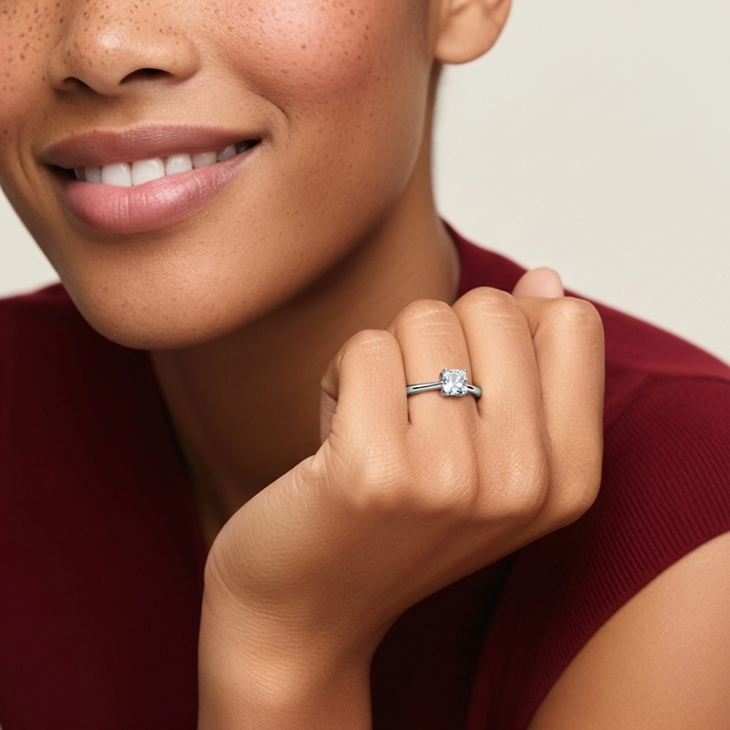 Cutout Scrollwork Solitaire Engagement Ring 2.00ct Moissanite