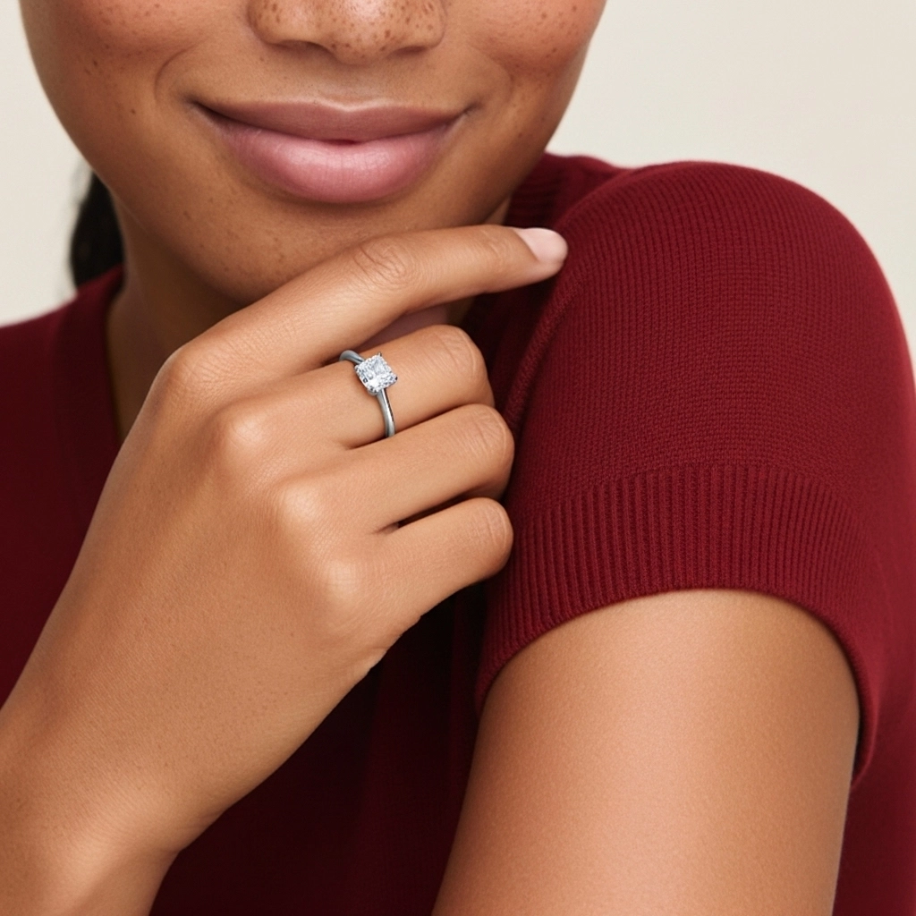 Cutout Scrollwork Solitaire Engagement Ring 2.00ct Moissanite