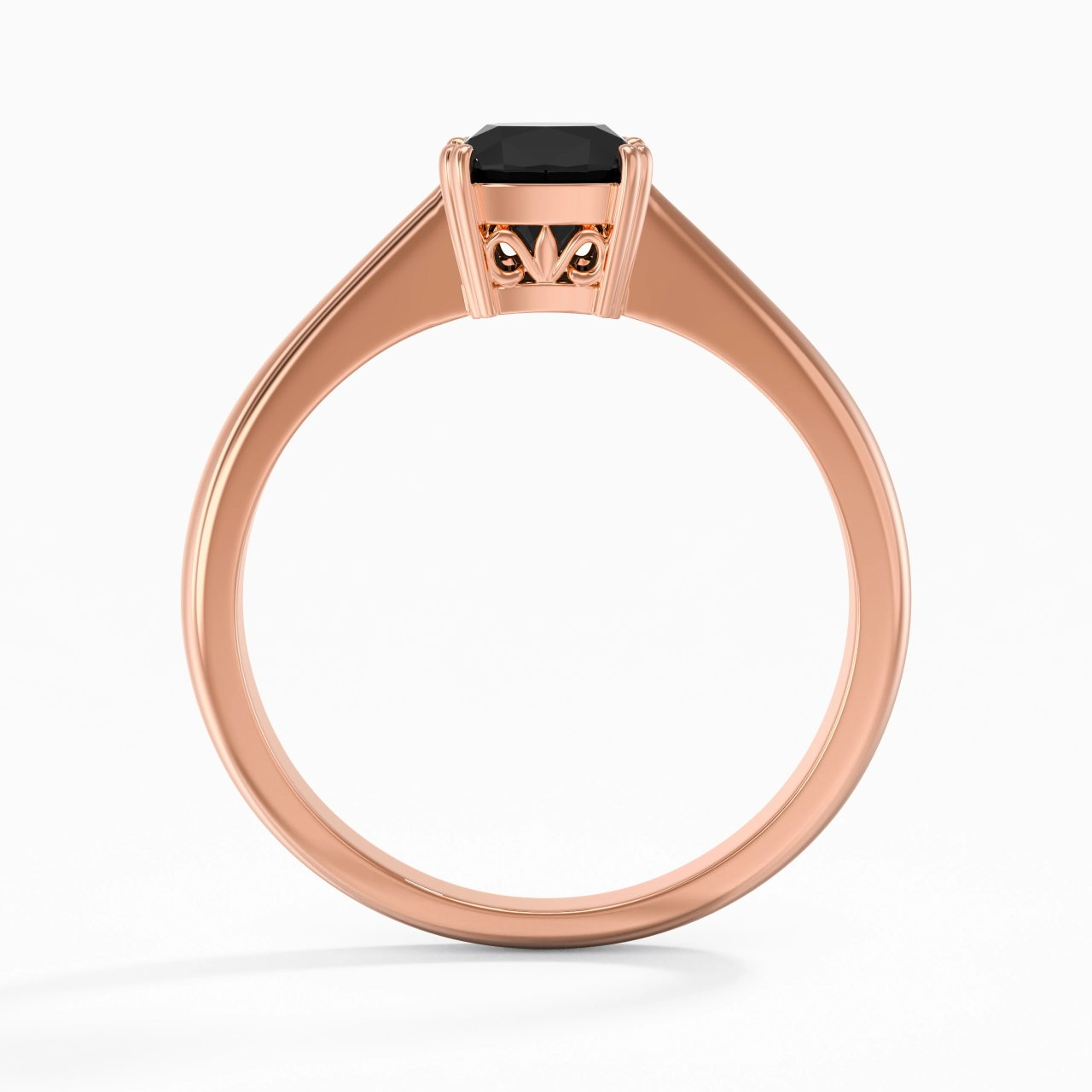 Cutout Scrollwork Solitaire Engagement Ring 1.00ct Moissanite Cubic Zirconia