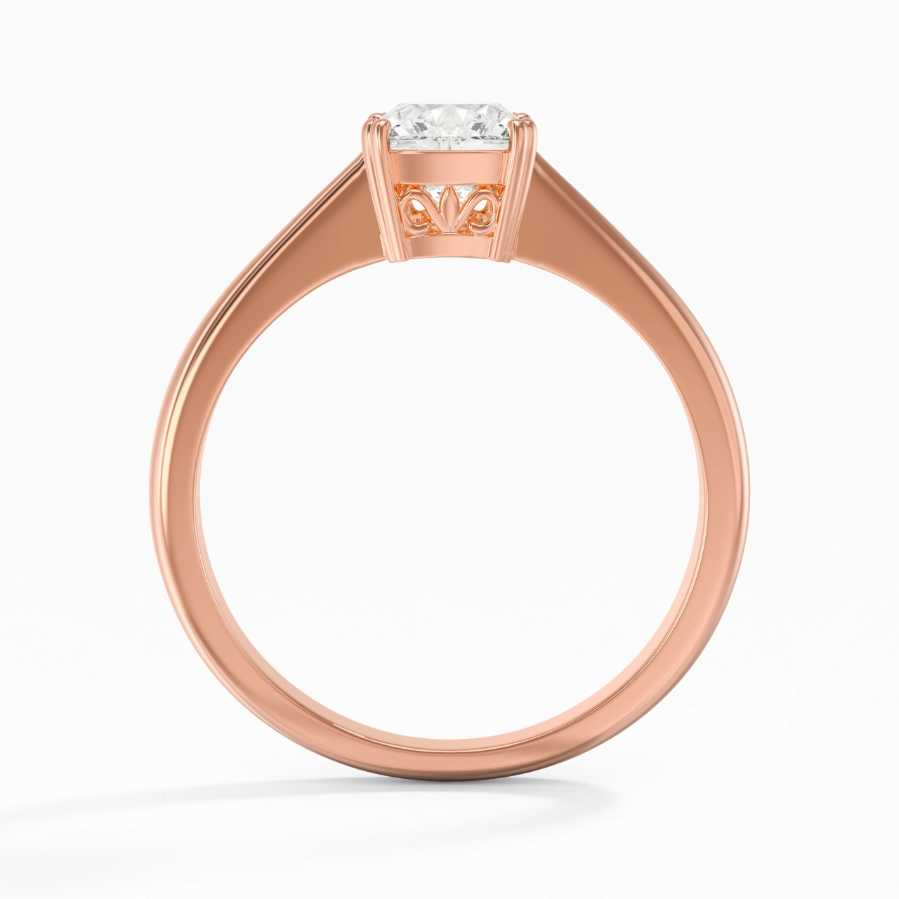 Cutout Scrollwork Solitaire Engagement Ring 1.00ct Moissanite