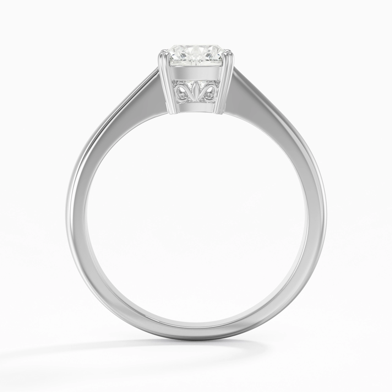 Cutout Scrollwork Solitaire Engagement Ring 1.00ct Moissanite