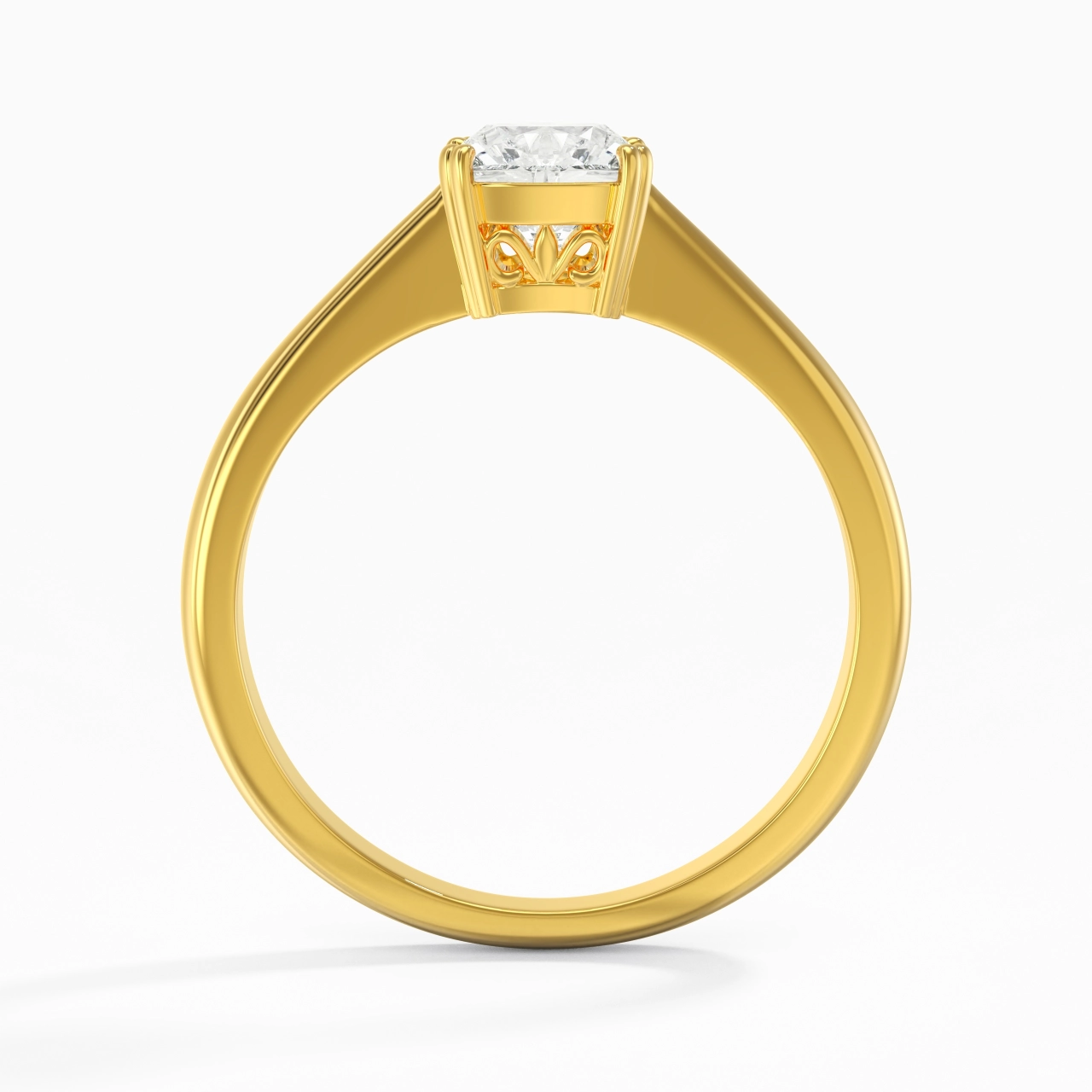 Cutout Scrollwork Solitaire Engagement Ring 1.00ct Moissanite