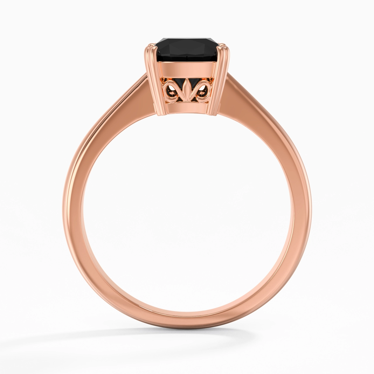 Cutout Scrollwork Solitaire Engagement Ring 2.00ct Moissanite Cubic Zirconia