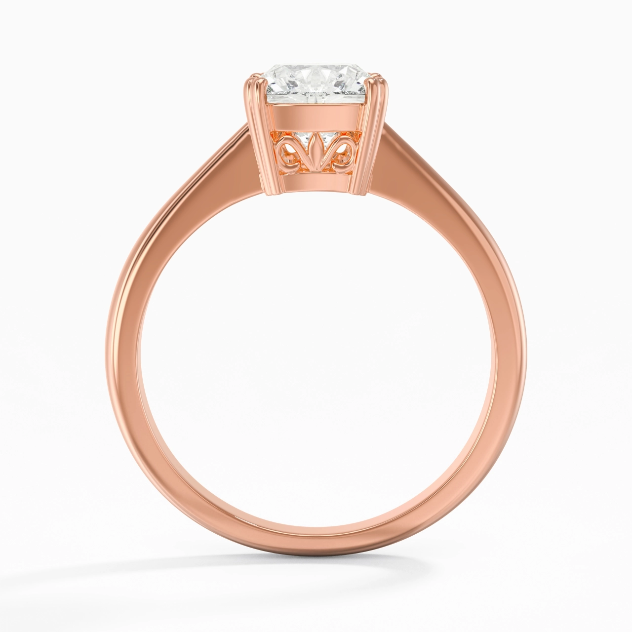 Cutout Scrollwork Solitaire Engagement Ring 2.00ct Moissanite