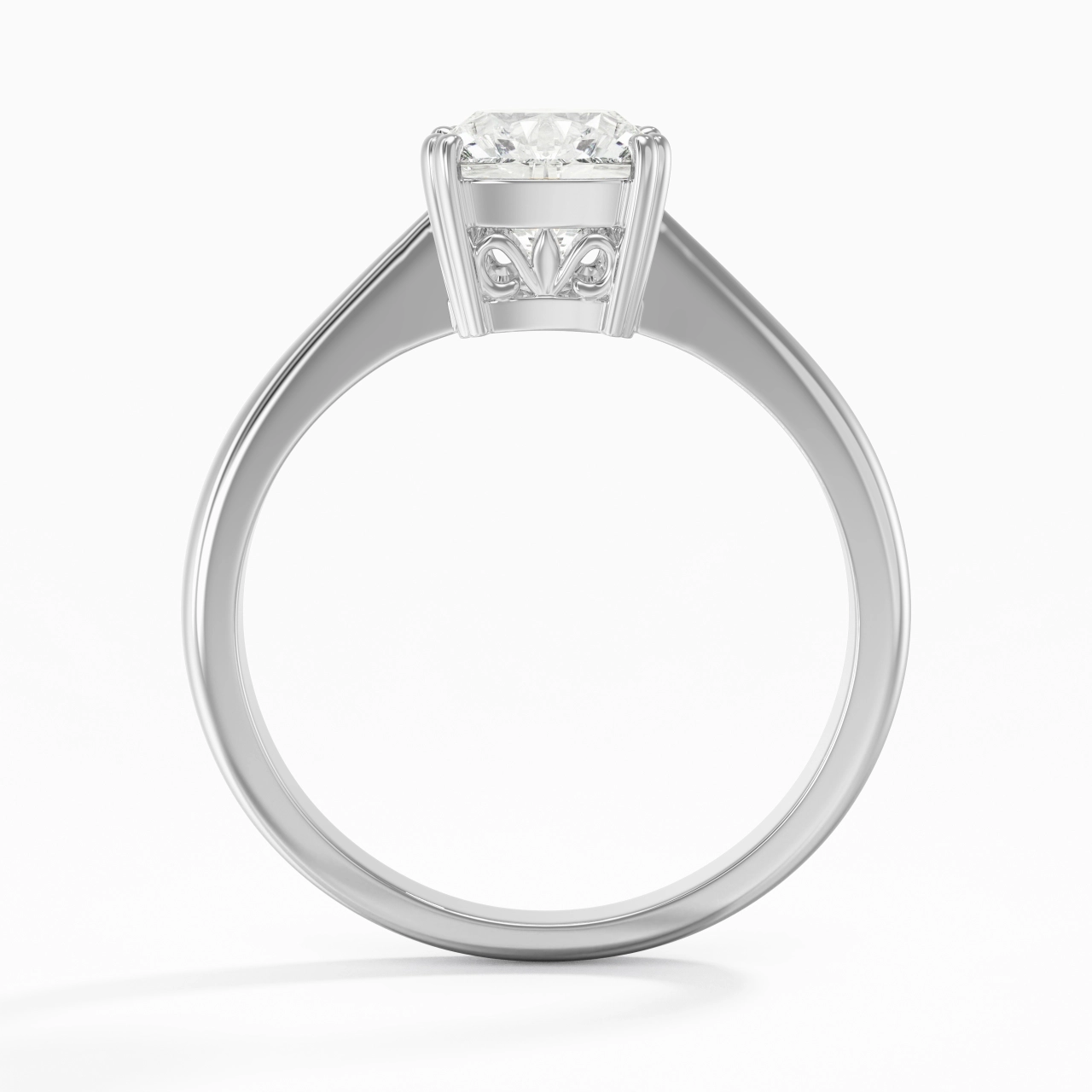 Cutout Scrollwork Solitaire Engagement Ring 2.00ct Moissanite