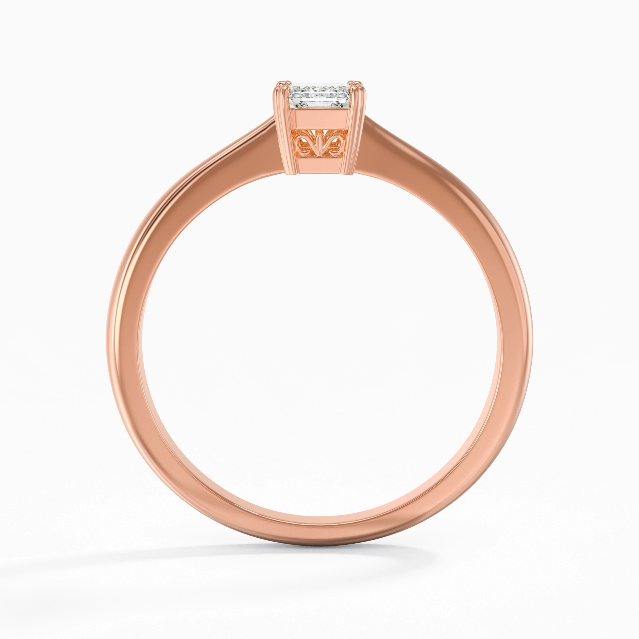 Cutout Scrollwork Solitaire Engagement Ring 0.80ct Moissanite