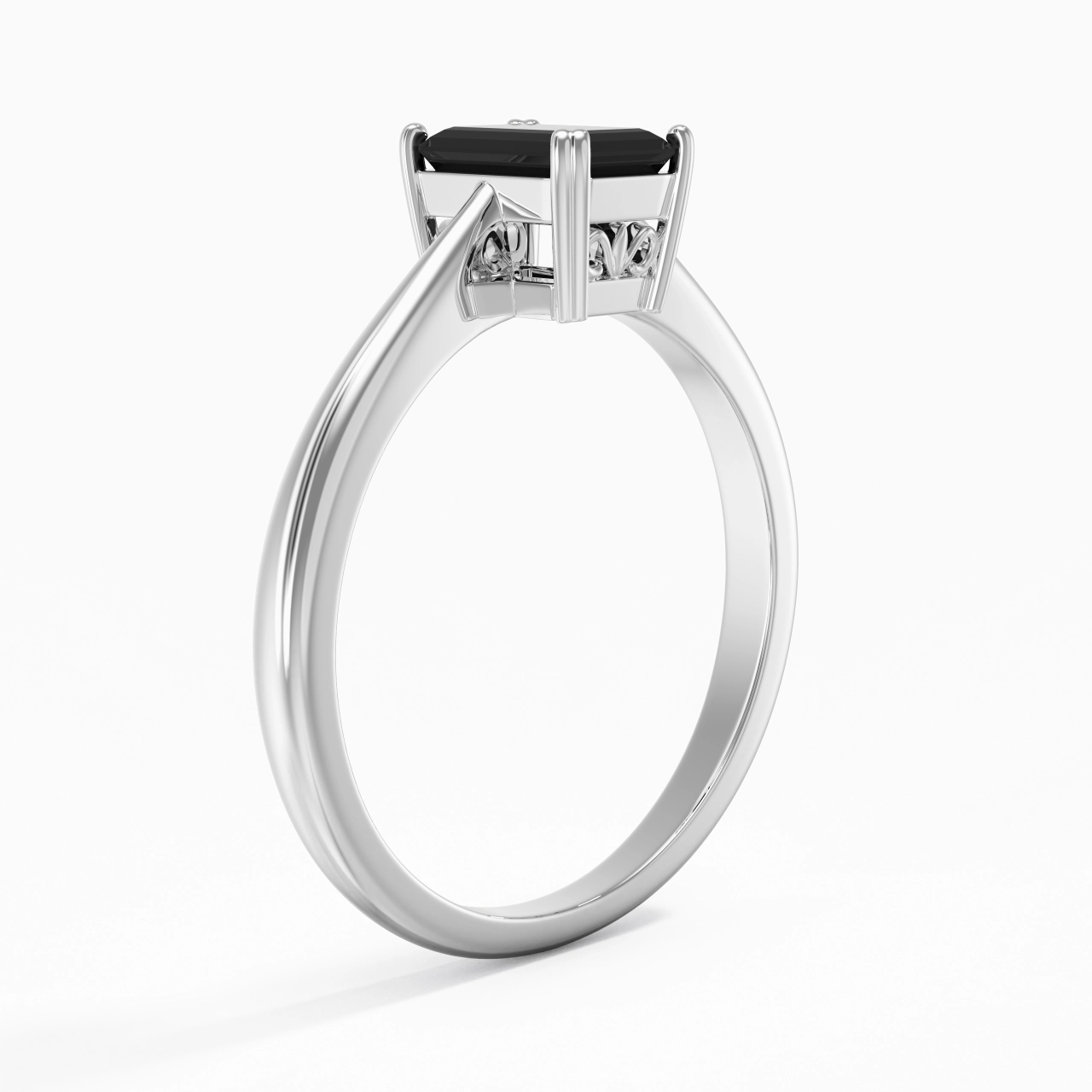 Découper Volutes Solitaire Bague de fiançailles 1.00ct Moissanite Zircon cubique