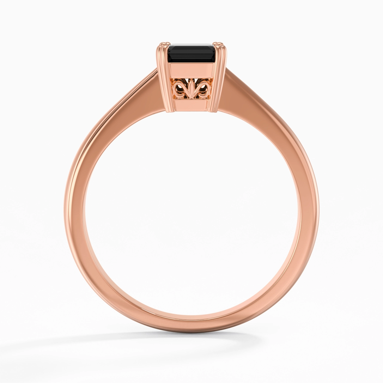 Cutout Scrollwork Solitaire Engagement Ring 1.00ct Moissanite Cubic Zirconia